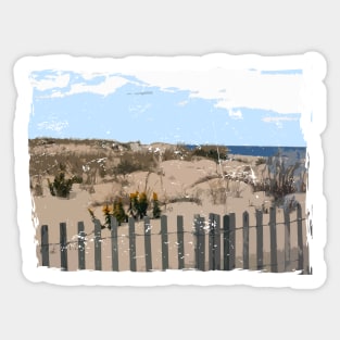 Lispe Beach Dune with Fence Sticker